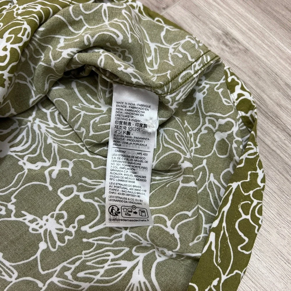 Levi's Classic Camper Shirt 2XL Green printed Relaxed Fit